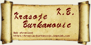 Krasoje Burkanović vizit kartica